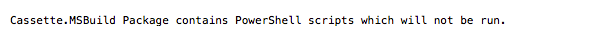 Package install message