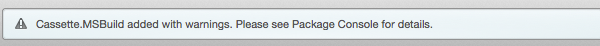 Package install warning